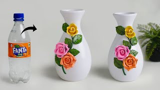 Plastic bottle flower vase making //प्लास्टिक की बोतल फूलदान बना रही है