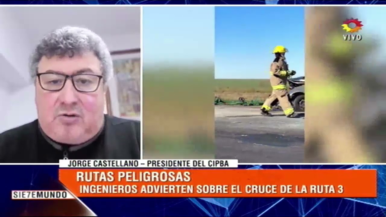 El colegio de ingenieros alerta sobre la peligrosidad del cruce de la ruta 3 y la ruta 3 vieja