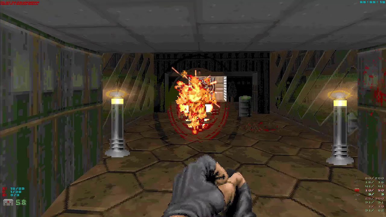 Brutal Doom v21 tactical E1M1 Hangar HR-max in 28s