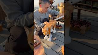 Grandpas Made A Cat And A Hat From Wood.