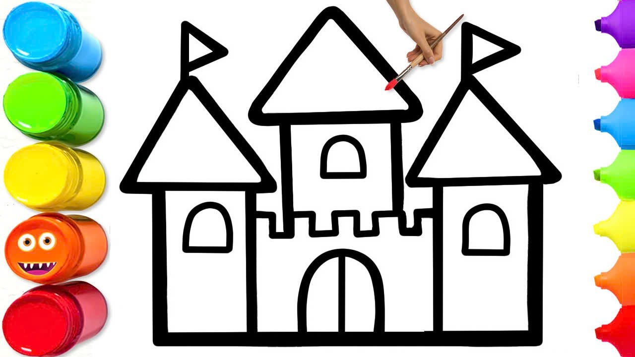 🏰 How To Draw a Colorful Castle | Easy Step By Step Tutorial - YouTube