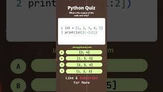 Python quiz for list indexing  #coding #learnpython #programming #pythonforbeginners
