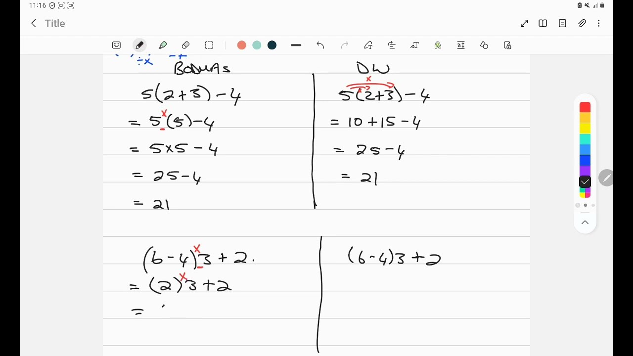 Verskil tussen BODMAS en Distrubitiewe wet