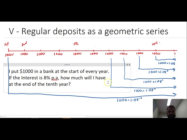 Regular deposits as a geometric series