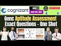 🔥Cognizant Actual Aptitude Assessment Round Question | Actual Live Questions |Cognizant Hiring Drive