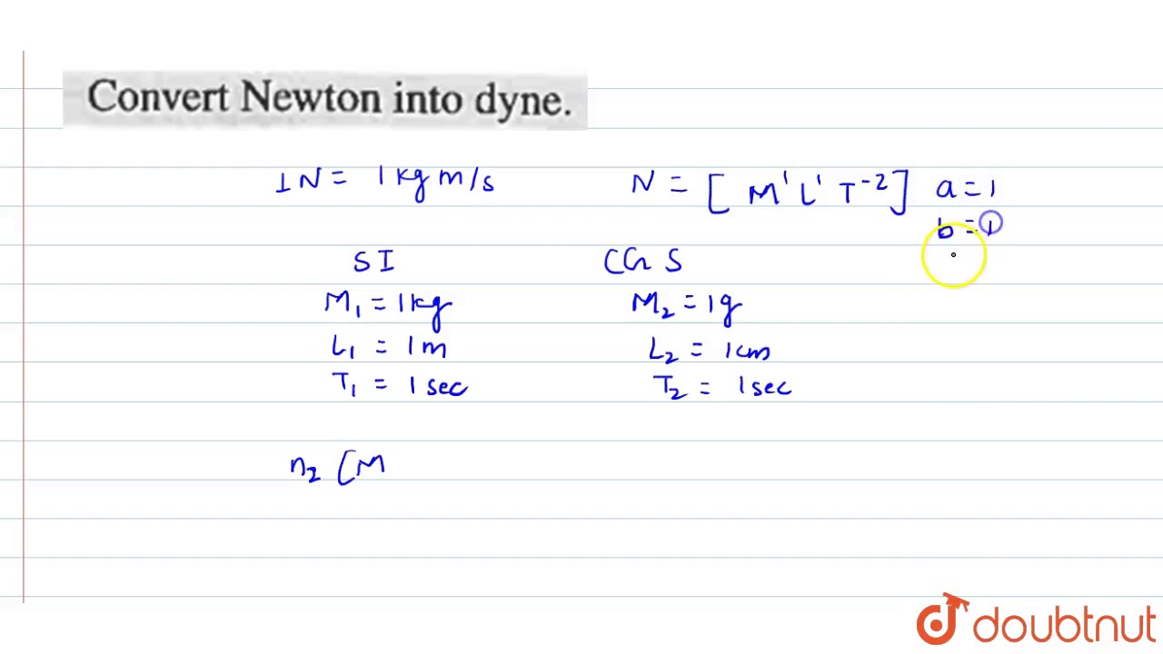 Convert Newton into dyne.