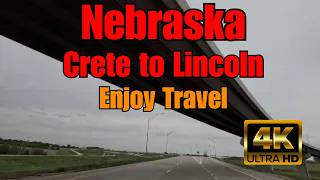 Full Drive: Crete to Lincoln, NE | Real-Time Nebraska Highway Journey | Travel Video USA