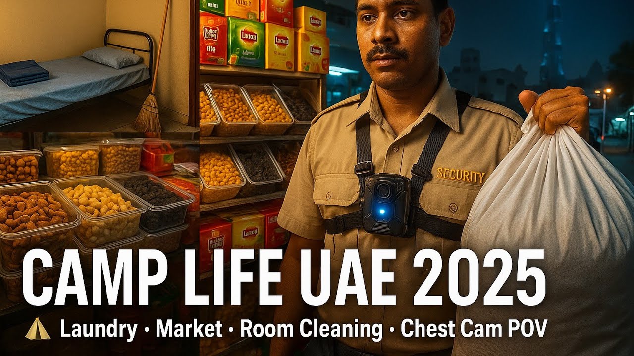 Camp Life UAE 2025 🏕️ | Laundry, Market Shopping, Dry Fruits, Tea & Room Cleaning Vlog | Chest Cam
