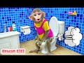 Monyet Hewan mengalami di toilet dan temukan monyet nakal | Kartun Monyet Lucu | Hewan KIKI Channel