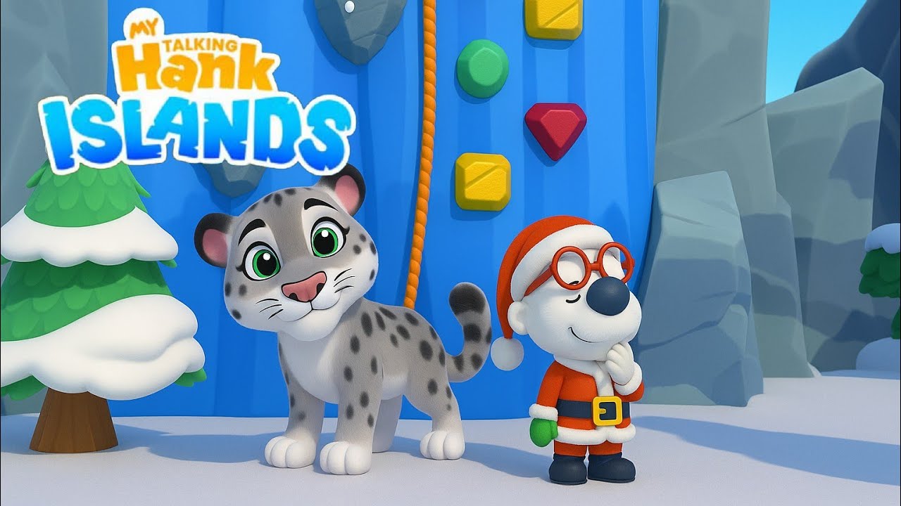 Santa Hank's & Leopard's Snowy Climb - My Talking Hank Islands Gameplay Walkthrough