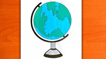 How To Draw a Globe Map | Globe Drawing | Earth 🌎 Map Drawing