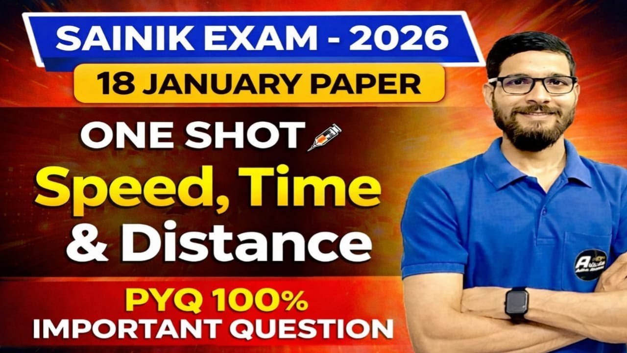 18 January Paper | Speed Time and Distence | sainik school entrance exam class 6 2026