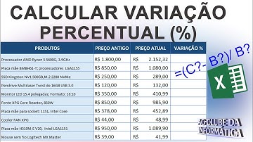 Como Calcular Variação em Percentual no Excel