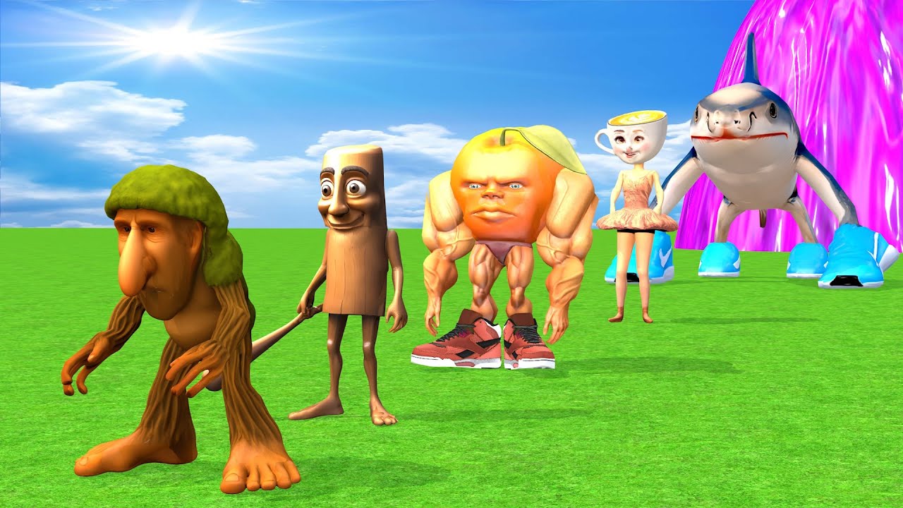 Super Long slide game With Cow Elephant Gorilla Hippopotamus Tiger 3d Animal Game Funny 3d Animals