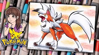Lycanroc DUSK FORM Pokemon Copic Marker Illustration