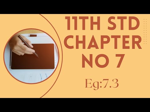 11th standard Maths chapter No 7 example 7.3 - YouTube