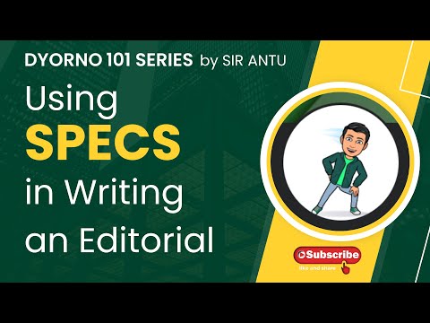 Specs Format Editorial Writing