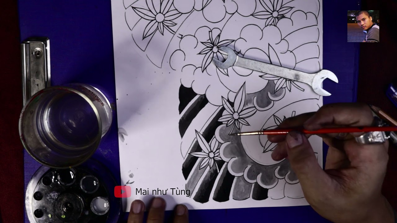 Hướng Dẫn Vẽ Hình Xăm Nhật Cổ - Draw Tattoo Japan - @Mainhutung - Youtube