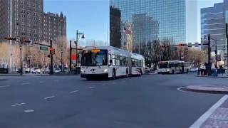 NJ Transit New Flyer XD60 20801 "Xcelsior" Articulated Bus on Route 39 in Downtown Newark 1/21/20
