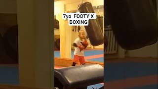 7yo FOOTBALL X BOXING ⚽🥊 | Heavy Bag Drills.#Shorts #sports #soccer #boxing #multisports #drills