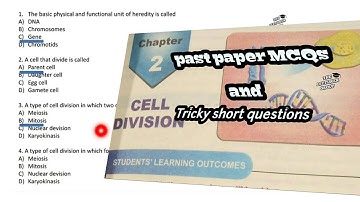 Cell division | MCQs / Quiz | chapter 2 class 8th / oxford science chapter 3