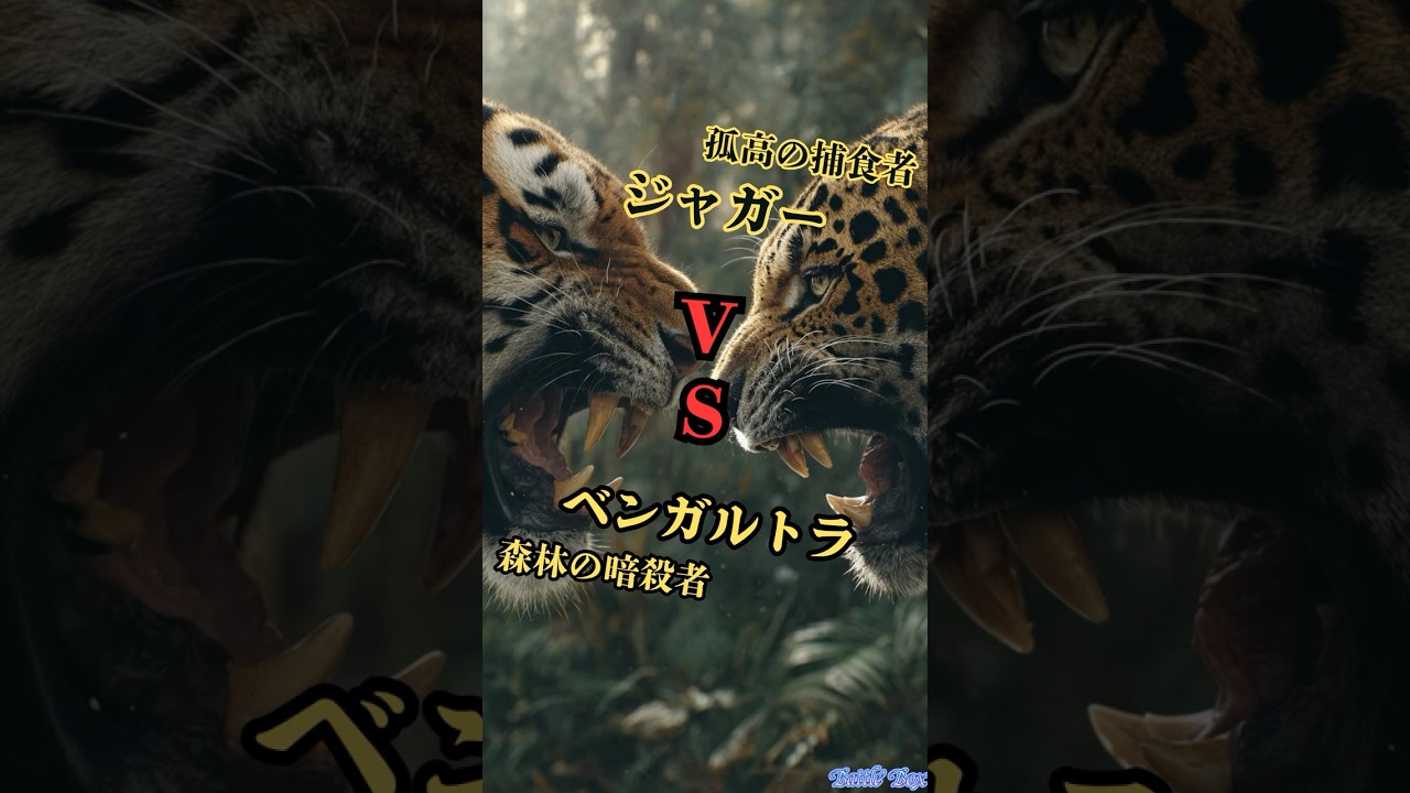 【動物バトル】ベンガルトラ（密林の覇王）vs ジャガー（南米の頭蓋破壊者）／巨体の剛撃vs咬撃の一閃