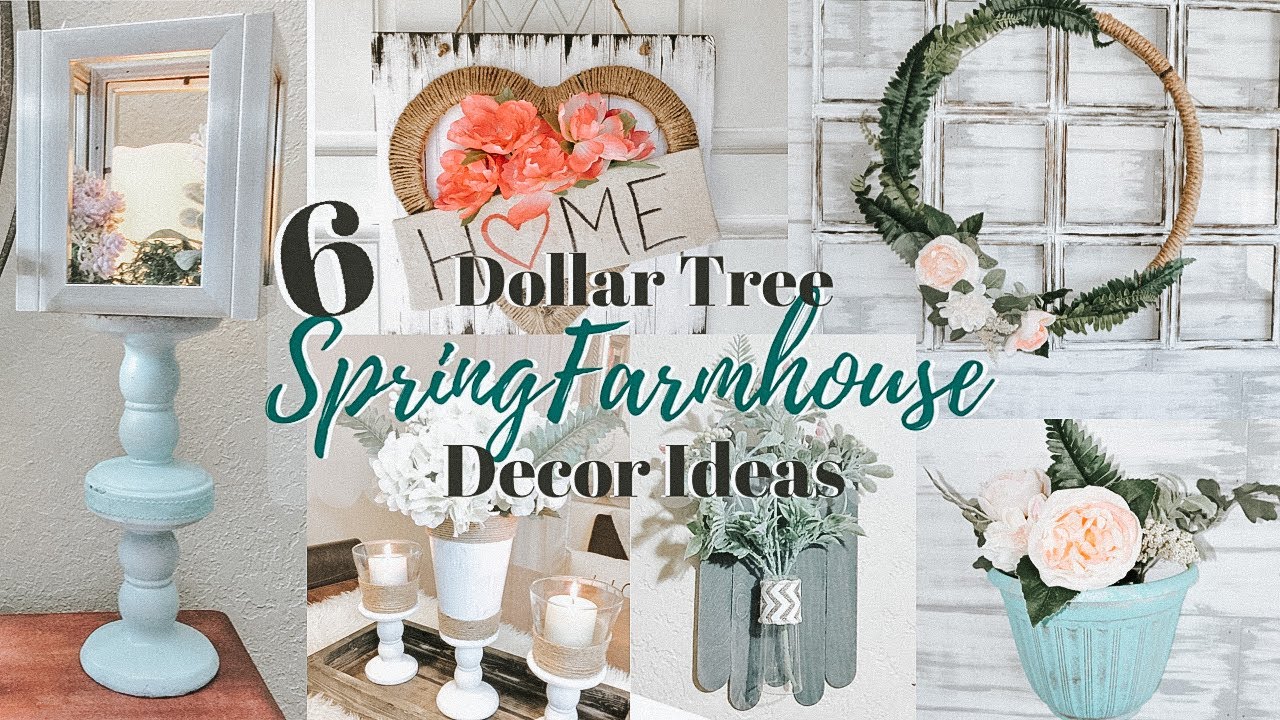 DIY DOLLAR TREE SPRING FARMHOUSE DECOR IDEAS YouTube
