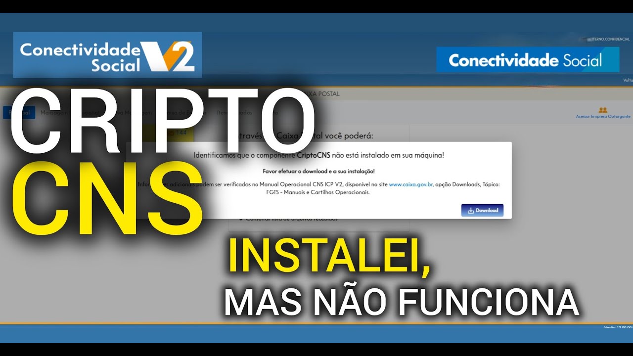 CRIPTO CNS NÃO FUNCIONA PARA A CONECTIVIDADE SOCIAL