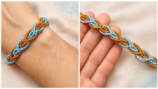 Pulseira Macrame 2 Cores - Tutorial Passo a Passo - Macrame Bracelet 🧵✨