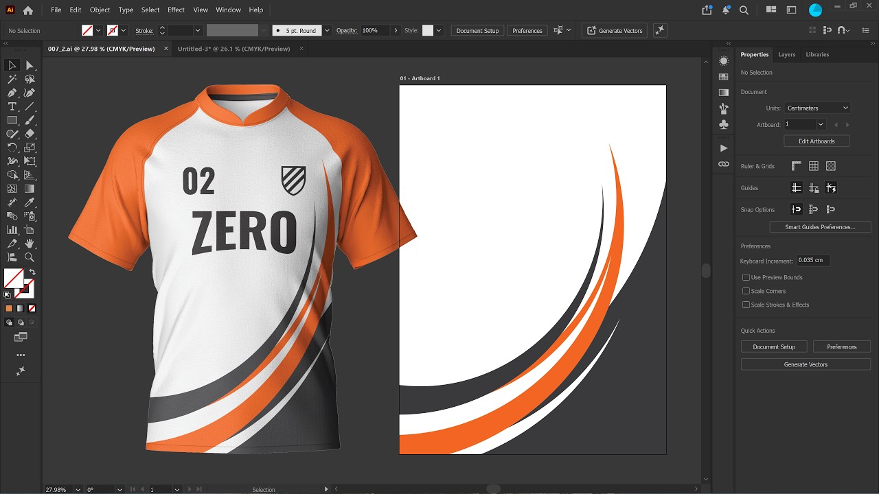 สอนออกแบบลายเสื้อ ด้วย Illustrator (Jersey Design)