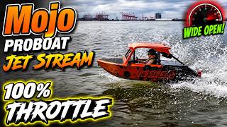 Giving 100% throttle on MOJO Jet Stream RC PROBOAT