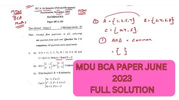 MDU BCA MATHS 1ST SEMESTER PREVIOUS YEAR PAPER 2022, NOVEMBER 2025.mp4