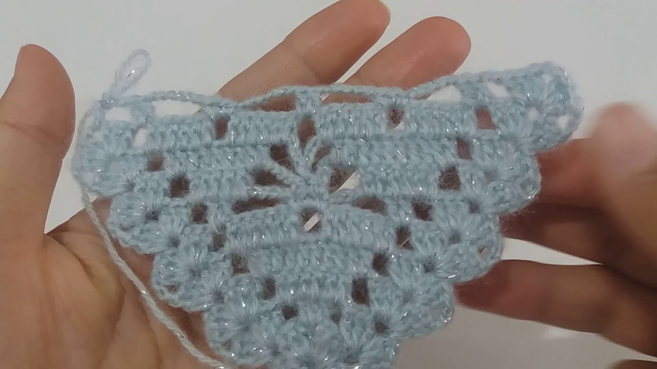 Tığ işi üçgen şal modeli, Kolay şal modeli, Tığ şal modeli, crochet shawl pattern