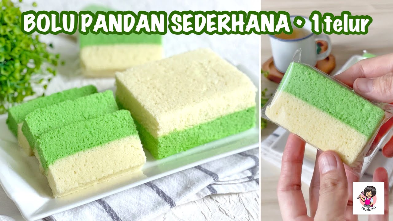 NO OVEN •  Moist Pandan Cake • 1 Telur • Lembut & Harum • Takaran Sendok✨✨