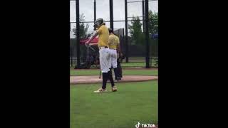 Lucky batter ends up winning the lottery later tonight because umpire
gets cute.