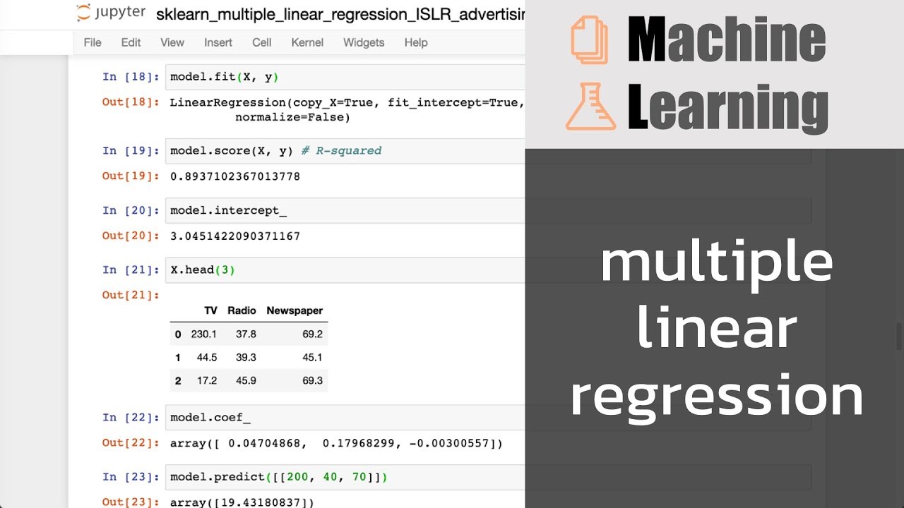 สอน Machine Learning เบื้องต้น: Multiple Linear Regression - YouTube