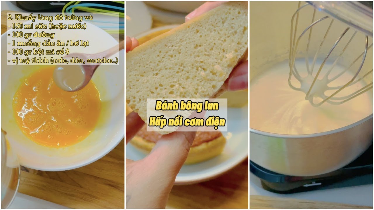 LÀM BÁNH BÔNG LAN BẰNG NỒI CƠM ĐIỆN - KHÔNG CẦN BỘT... - youtube