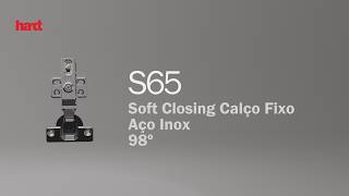 Dobradiça S65 Soft Closing Calço Fixo 103º Aço Inox | Hardt screenshot 2