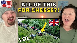 Americans React to Cheese Rolling at Coopers Hill - This is Hilarious!