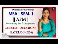 AFM | ACCOUNTING FOR MANAGEMENT | IMPORTANT QUESTIONS | MBA | SEM-1 | OU | @shivanipallela