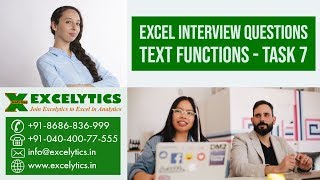 Task 7 - Excel Interview Questions - Text Functions