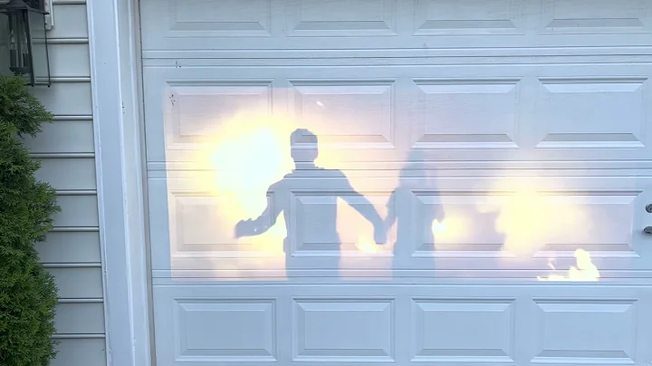 5,000 Lumen Projector In Use Outdoors Just After Sunset In The Evening