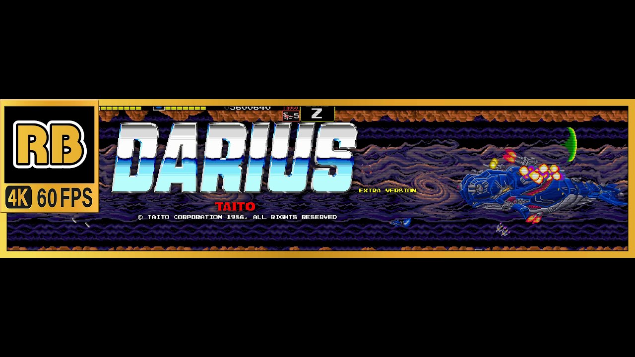 1987 [RB 4K 60fps] ダライアス EXTRA VER. （Z） 10887540pts