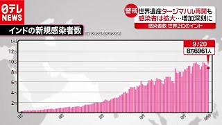 「新型コロナ」感染者数 世界２位のインド　世界遺産再開も感染増加深刻に（2020年9月22日放送 news every.より）