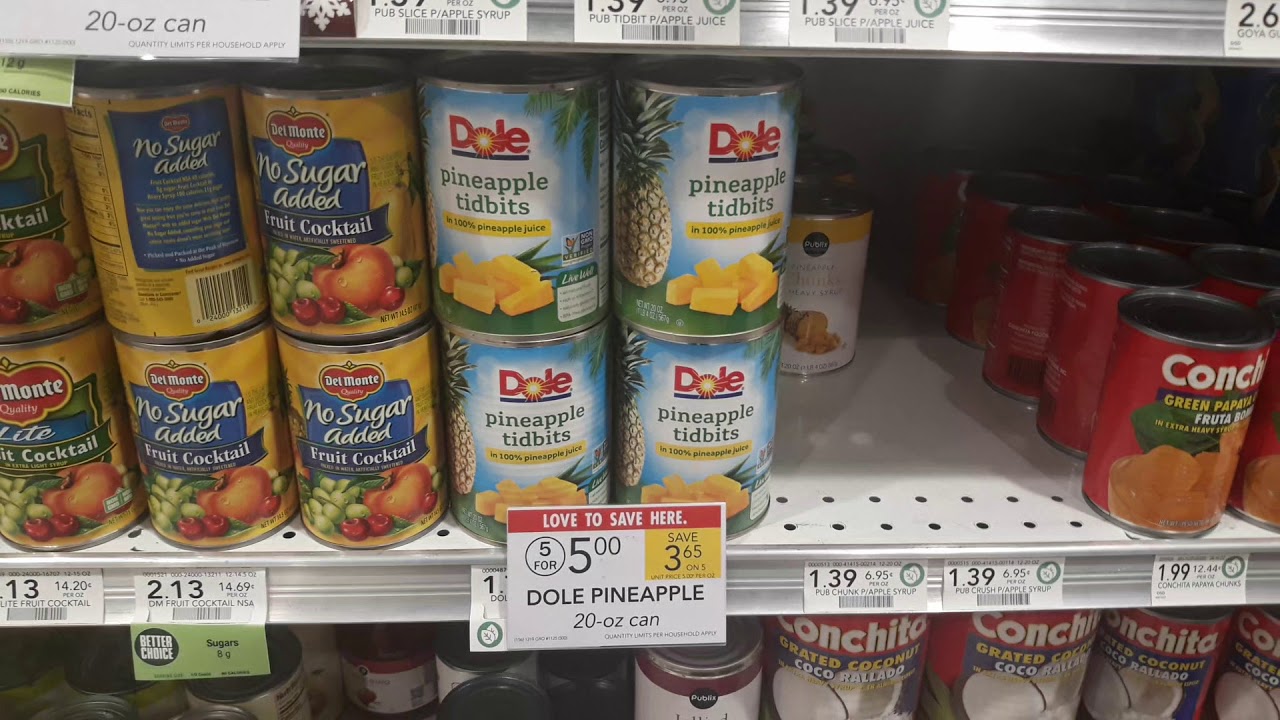 Dole Pineapple 63¢ at Publix YouTube