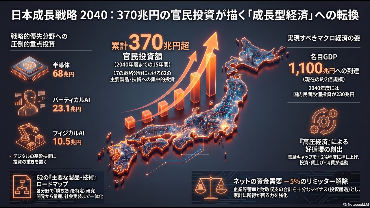 日本成長戦略2040、17分野370兆円の「濃淡」—フィジカルAI偏重の先に