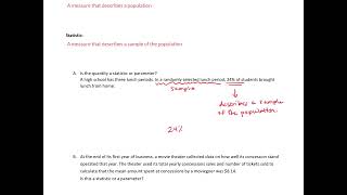 Distinguish between Parameters and Statistics