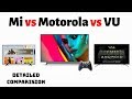 Mi vs Motorola vs VU Premium Android TV in english