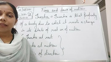 Class IX Science 01 07 2021 by Ms Mridulata upadhyay Force and law
