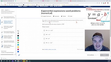 Video Lesson - Exponential expressions word problems (numerical)